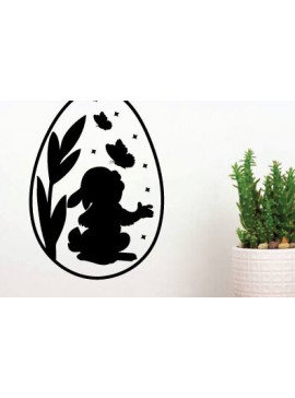 Intra απο ξύλο plywood 3mm-4mm πάχος κοπής με λέιζερ Bunny Butterfly Δίασταση 40x40 cm INTRAFABR-65454186