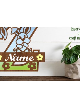 Intra απο ξύλο plywood 3mm-4mm πάχος Κουνελάκι κεφαλαίο μονόγραμμα Γράμμα Z Δίασταση 30x20 cm INTRAFABR-72792227