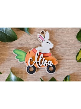 Σετ των 3 Intra απο ξύλο plywood 3mm-4mm πάχος Μπρελόκ Bunny Carrot | Λαγουδάκι του Πάσχα Δίασταση 4x4 cm INTRAFABR-118419537
