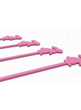 Σετ των 2 Intra απο ξύλο plywood 3mm-4mm πάχος Bunny Drink Stirrer με  Δίασταση 15x15 cm INTRAFABR-118062733