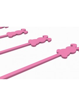 Σετ των 2 Intra απο ξύλο plywood 3mm-4mm πάχος Bunny Drink Stirrer με  Δίασταση 15x15 cm INTRAFABR-118062824