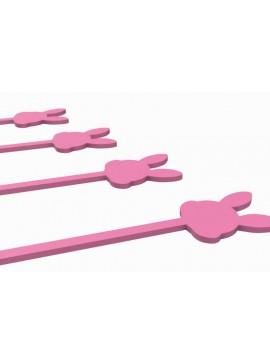 Σετ των 2 Intra απο ξύλο plywood 3mm-4mm πάχος Bunny Drink Stirrer με  Δίασταση 15x15 cm INTRAFABR-118063243