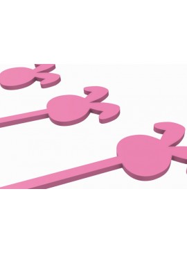 Σετ των 2 Intra απο ξύλο plywood 3mm-4mm πάχος Bunny Drink Stirrer με  Δίασταση 15x15 cm INTRAFABR-118062685