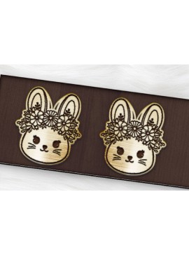 Σετ των 3 Intra απο ξύλο plywood 3mm-4mm πάχος Σκουλαρίκια λαγουδάκι κοπής με λέιζερ. Σκουλαρίκια Boho Δίασταση 4x4 cm INTRAFABR-120730564