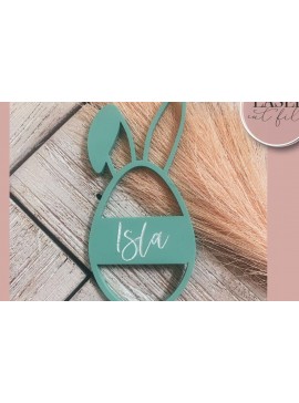 Σετ των 3 Intra απο ξύλο plywood 3mm-4mm πάχος Bunny Ears Basket Tag  Δίασταση 4x4 cm INTRAFABR-74515998