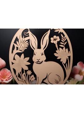 Σετ των 3 Intra απο ξύλο plywood 3mm-4mm πάχος Κουνελάκι Πασχαλινή Διακόσμηση Δίασταση 4x4 cm INTRAFABR-90186629