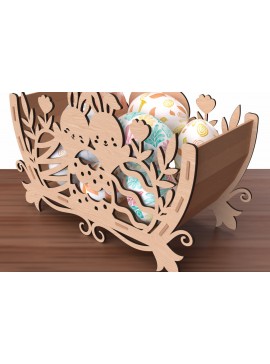 Σετ των 2 Intra απο ξύλο plywood 3mm-4mm πάχος Κουνελάκι Πασχαλινή Αυγοθήκη - Δίασταση 15x15 cm INTRAFABR-116398406