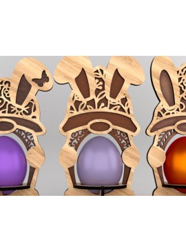 Σετ των 2 Intra απο ξύλο plywood 3mm-4mm πάχος Πασχαλινές Αυγοθήκες λαγουδάκι Δίασταση 15x15 cm INTRAFABR-116666247