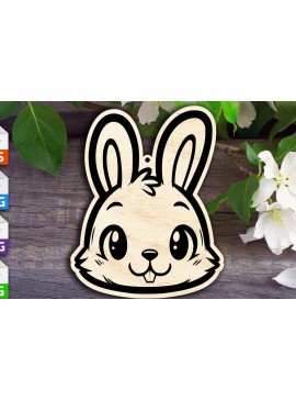 Σετ των 3 Intra απο ξύλο plywood 3mm-4mm πάχος Πασχαλινό λαγουδάκι Δίασταση 8x8 cm INTRAFABR-93492001