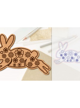 Σετ των 2 Intra απο ξύλο plywood 3mm-4mm πάχος Λουλούδι λαγουδάκι με λέιζερ Δίασταση 15x15 cm INTRAFABR-118075789