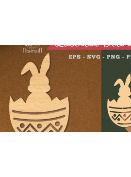 Σετ των 2 Intra απο ξύλο plywood 3mm-4mm πάχος Διακόσμηση λαγουδάκι με λέιζερ 1 Δίασταση 15x15 cm INTRAFABR-119432118