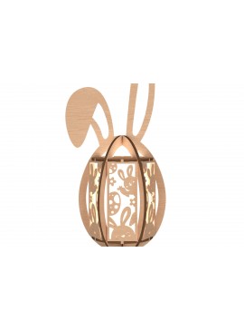 Σετ των 2 Intra απο ξύλο plywood 3mm-4mm πάχος Πασχαλινό φανάρι με μοτίβο λαγουδάκι Δίασταση 30x20 cm INTRAFABR-113991980