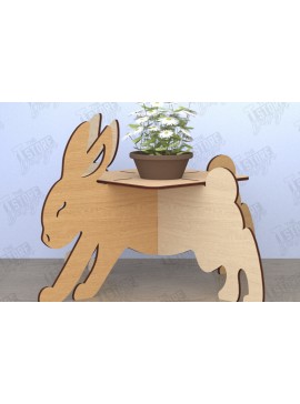 Σετ των 2 Intra απο ξύλο plywood 3mm-4mm πάχος Στάση για γλάστρα σε σχήμα λαγουδάκι|Διακόσμηση σπιτιού Δίασταση 30x20 cm INTRAFABR-119248808