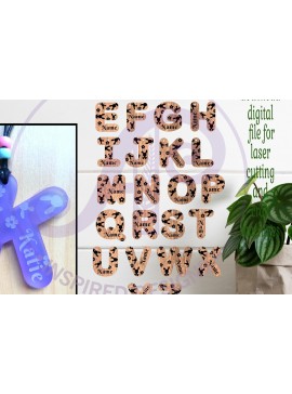 Σετ των 3 Intra απο ξύλο plywood 3mm-4mm πάχος Μπρελόκ με γράμματα με θέμα το λαγουδάκι Δίασταση 6x6 cm INTRAFABR-87779953