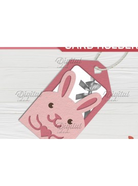 Σετ των 2 Intra απο ξύλο plywood 3mm-4mm πάχος Λαγουδάκι. Ετικέτα κάτοχος δωροκάρτας του Αγίου Βαλεντίνου Δίασταση 15x15 cm INTRAFABR-83083030
