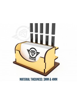 Σετ των 3 Intra απο ξύλο plywood 3mm-4mm πάχος Επαγγελματική κάρτα και θήκη για μολύβι Δίασταση 15x15 cm INTRAFABR-119476765