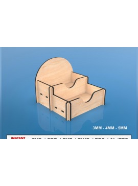 Σετ των 2 Intra απο ξύλο plywood 3mm-4mm πάχος κοπής με λέιζερ θήκη επαγγελματικής κάρτας Δίασταση 15x15 cm INTRAFABR-108320729