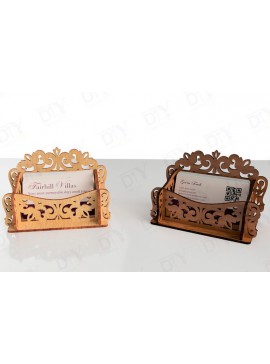 Σετ των 2 Intra απο ξύλο plywood 3mm-4mm πάχος κοπής με λέιζερ θήκη επαγγελματικής κάρτας Δίασταση 15x15 cm INTRAFABR-118133718