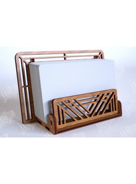 Σετ των 2 Intra απο ξύλο plywood 3mm-4mm πάχος Κάτοχος επαγγελματικής κάρτας | Αξεσουάρ γραφείου Δίασταση 15x15 cm INTRAFABR-112681319