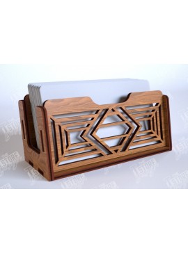 Σετ των 2 Intra απο ξύλο plywood 3mm-4mm πάχος Κάτοχος επαγγελματικής κάρτας | Αξεσουάρ γραφείου Δίασταση 15x15 cm INTRAFABR-112681318