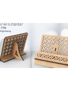 Σετ των 2 Intra απο ξύλο plywood 3mm-4mm πάχος Σταντ επαγγελματικών καρτών | κοπής με λέιζερ Δίασταση 15x15 cm INTRAFABR-86072894