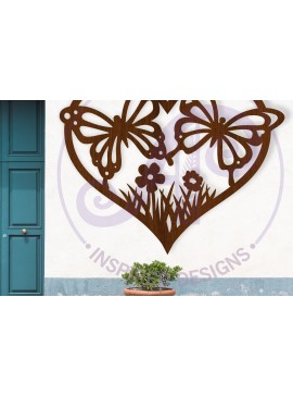 Σετ των 2 Intra απο ξύλο plywood 3mm-4mm πάχος Πεταλούδες Καρδιά Τοίχου Επιγραφή Δίασταση 11x11 cm INTRAFABR-124607923