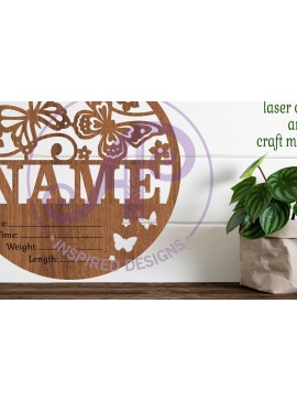 Σετ των 3 Intra απο ξύλο plywood 3mm-4mm πάχος Πεταλούδες Νεογέννητο Μωρό Σήμα στατιστικών Δίασταση 10x10 cm INTRAFABR-103206476