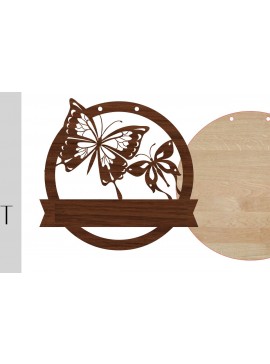 Σετ των 3 Intra απο ξύλο plywood 3mm-4mm πάχος Πεταλούδες καλωσορίσματος σημάδι και κενό Δίασταση 9x9 cm INTRAFABR-14177843