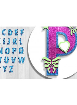 Σετ των 2 Intra απο ξύλο plywood 3mm-4mm πάχος Butterfly 3D Alphabet Δίασταση 30x20 cm INTRAFABR-73834696