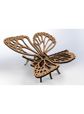 Σετ των 2 Intra απο ξύλο plywood 3mm-4mm πάχος Butterfly 3D Animal για  Δίασταση 15x15 cm INTRAFABR-79733338