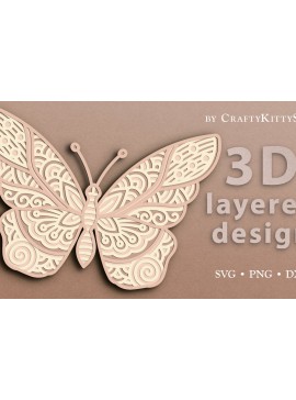 Σετ των 2 Intra απο ξύλο plywood 3mm-4mm πάχος Πρότυπο τρισδιάστατης πεταλούδας Δίασταση 30x20 cm INTRAFABR-14620787