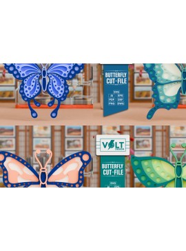 Σετ των 2 Intra απο ξύλο plywood 3mm-4mm πάχος ΠΕΤΑΛΙΑ 3D Crafting File BNDLE Δίασταση 20x30 cm INTRAFABR-97931600