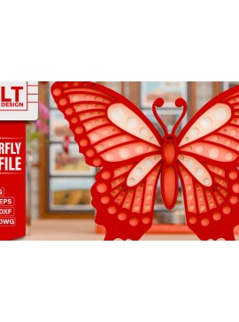 Intra απο ξύλο plywood 3mm-4mm πάχος Πεταλούδα 3D Πολυεπίπεδη κούρα Δίασταση 20x30 cm INTRAFABR-97549169