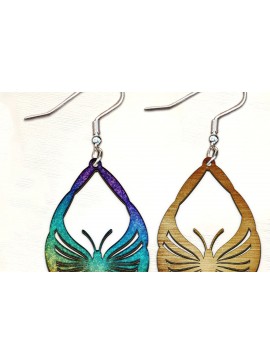 Σετ των 3 Intra απο ξύλο plywood 3mm-4mm πάχος Σκουλαρίκια Butterfly Boho . Δίασταση 4x4 cm INTRAFABR-123583689