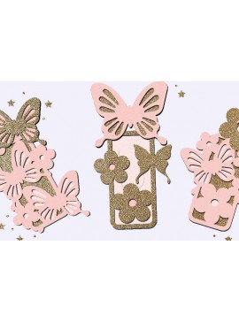 Σετ των 2 Intra απο ξύλο plywood 3mm-4mm πάχος βιβλίου πεταλούδας Δίασταση 30x20 cm INTRAFABR-102479399