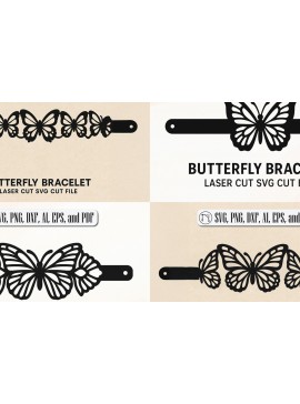 Σετ των 3 Intra απο ξύλο plywood 3mm-4mm πάχος Βραχιόλι πεταλούδας Cut  Δίασταση 5x5 cm INTRAFABR-120576273