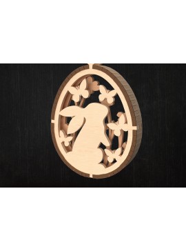 Σετ των 3 Intra απο ξύλο plywood 3mm-4mm πάχος Πασχαλινό Στολίδι Butterfly Bunny Δίασταση 8x8 cm INTRAFABR-114072454