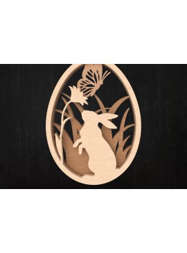 Σετ των 3 Intra απο ξύλο plywood 3mm-4mm πάχος κομμένο στολίδι Butterfly Bunny Δίασταση 8x8 cm INTRAFABR-113447749