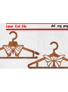 Σετ των 2 Intra απο ξύλο plywood 3mm-4mm πάχος Κρεμάστρα ρούχων Butterfly κοπής με λέιζερ Δίασταση 30x20 cm INTRAFABR-118001830