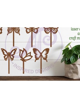 Σετ των 2 Intra απο ξύλο plywood 3mm-4mm πάχος Cupcake Butterfly, 7 σχεδίων Δίασταση 30x20 cm INTRAFABR-87467209