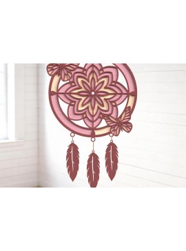 Σετ των 3 Intra απο ξύλο plywood 3mm-4mm πάχος Butterfly Dreamcatcher Layered Δίασταση 8x8 cm INTRAFABR-121402309