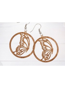 Σετ των 3 Intra απο ξύλο plywood 3mm-4mm πάχος κοπής με λέιζερ σκουλαρίκι πεταλούδας, Δίασταση 3x3 cm INTRAFABR-66875975