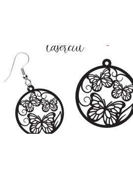 Σετ των 3 Intra απο ξύλο plywood 3mm-4mm πάχος Σκουλαρίκι πεταλούδας  Δίασταση 3x3 cm INTRAFABR-115324718