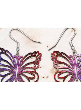 Σετ των 3 Intra απο ξύλο plywood 3mm-4mm πάχος Σκουλαρίκια πεταλούδα κοπής με λέιζερ. Δίασταση 4x4 cm INTRAFABR-120806802