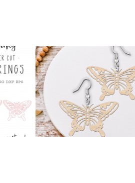 Σετ των 3 Intra απο ξύλο plywood 3mm-4mm πάχος Σκουλαρίκια πεταλούδα σχέδιο κοπής με λέιζερ Δίασταση 1x2 cm INTRAFABR-120493475