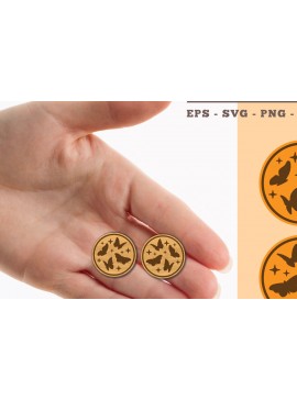 Σετ των 3 Intra απο ξύλο plywood 3mm-4mm πάχος Σκουλαρίκια πεταλούδας κοπής με λέιζερ Δίασταση 3x3 cm INTRAFABR-102676635