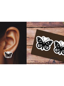 Σετ των 3 Intra απο ξύλο plywood 3mm-4mm πάχος Σκουλαρίκια πεταλούδα Summer Δίασταση 3x3 cm INTRAFABR-120358123