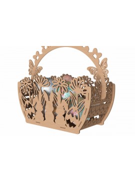 Σετ των 2 Intra απο ξύλο plywood 3mm-4mm πάχος Πασχαλινό καλάθι πεταλούδας με λέιζερ Δίασταση 30x20 cm INTRAFABR-114667980