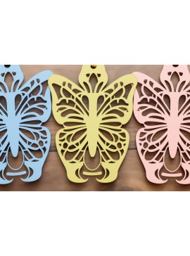 Σετ των 3 Intra απο ξύλο plywood 3mm-4mm πάχος Πεταλούδα Πασχαλινό Καλάθι Ετικέτες Cut Fil Δίασταση 4x4 cm INTRAFABR-94595403