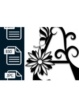 Σετ των 2 Intra απο ξύλο plywood 3mm-4mm πάχος Πεταλούδα Floral Alphabet α Δίασταση 30x20 cm INTRAFABR-35709016